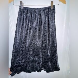 Vintage - Dior Black Floral Midi Slip Skirt